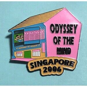 Singapore, 2006 Odyssey Of The Mind OM OotM  Pink House with Sliding Window Pin